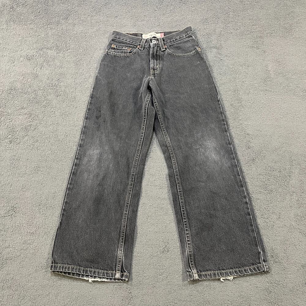 Levi's 569 Washed Black Loose Straight Denim Skater Baggy Jeans Kids Size 10